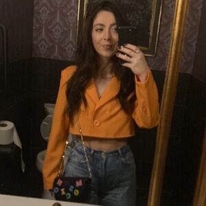 Missguided Orange Cropped Blazer